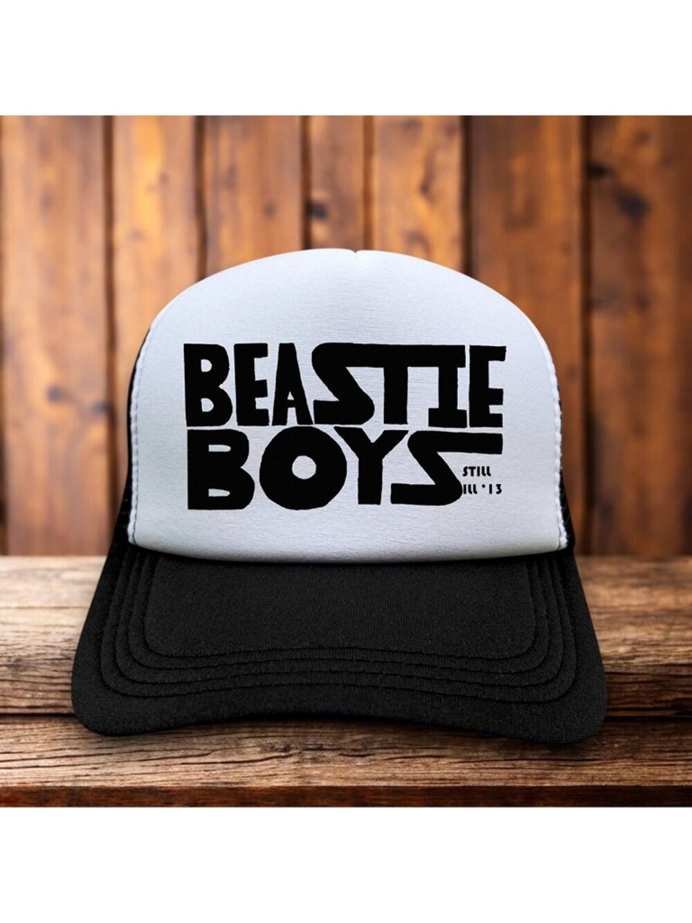 Beastie Boys Mens Trucker Hat Black Snapback OSFM Retro Logo 90s Baseball Cap